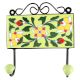 Forest Green Leaf Flower Ceramic Tile Hook